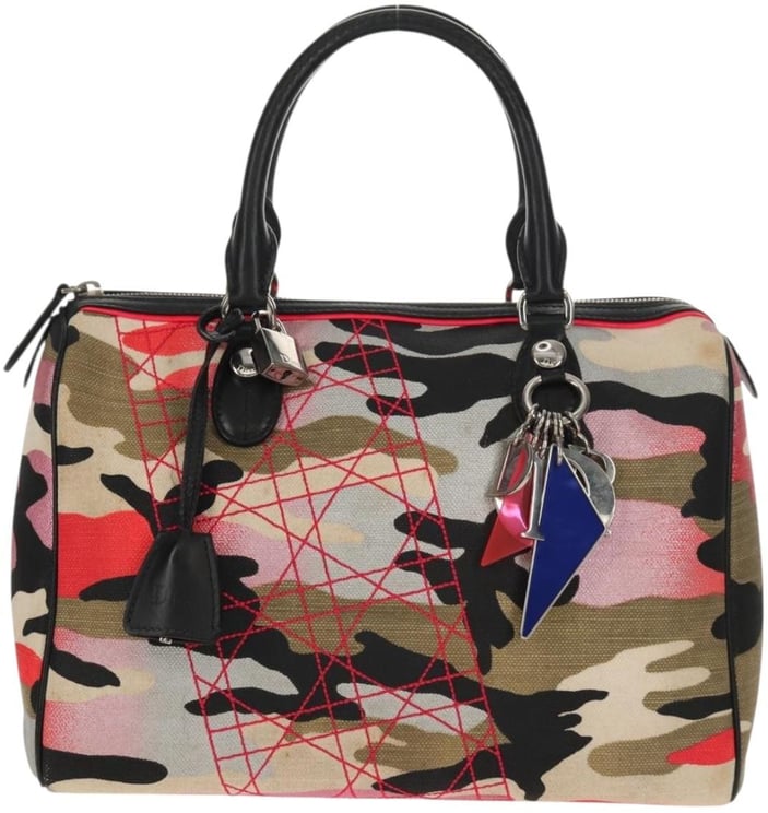 Dior Christian Dior Polochon Satchel Limited Edition Anselm Reyle Camouflage Canvas Medium