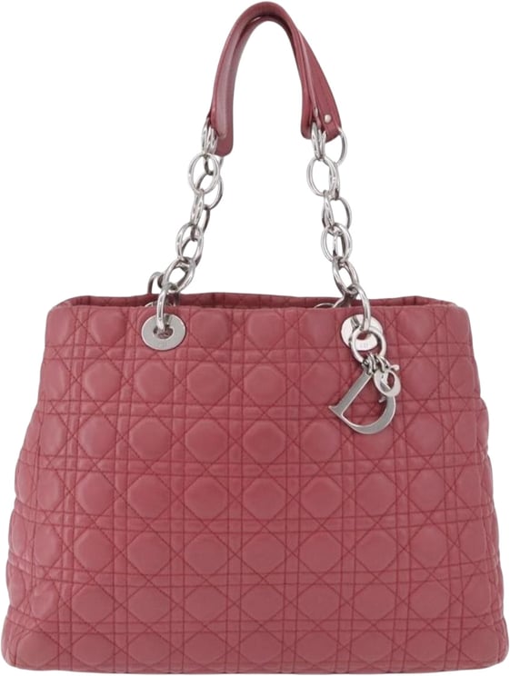 Dior Christian Dior Soft Chain Tote Cannage Quilt Lambskin Large