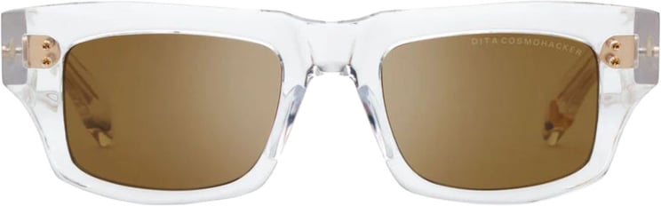 Dita Cosmohacker Bold Rectangular Sunglasses with Transparent Frame