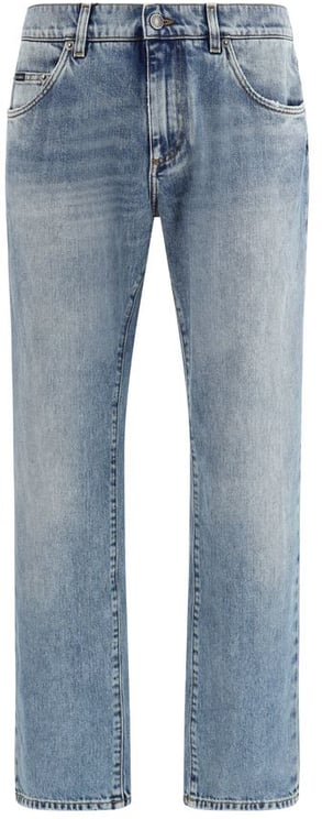 Dolce & Gabbana Dolce & Gabbana Blue Cotton Straight-Leg Jeans