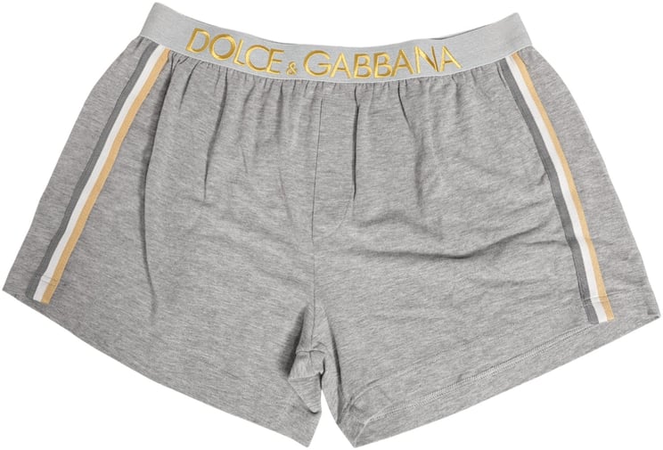 Dolce & Gabbana Dolce & Gabbana Gray Logo Waistband Cotton Men Boxer Underwear