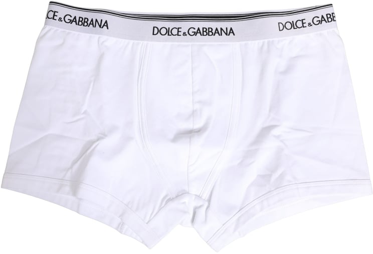 Dolce & Gabbana Dolce & Gabbana White Logo Waistband Cotton Boxer Underwear