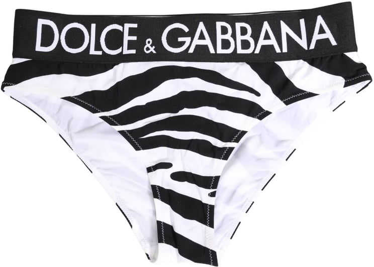 Dolce & Gabbana Dolce & Gabbana Black White Zebra Print Brief Panty Underwear