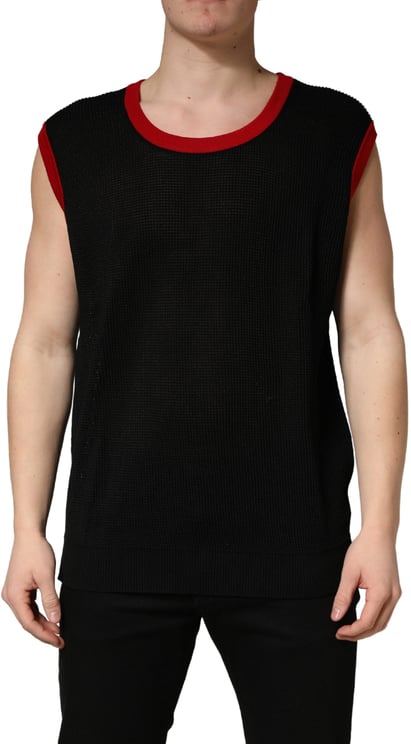 Dolce & Gabbana Dolce & Gabbana Black Crew Neck Sleeveless Men Knit Vest T-shirt