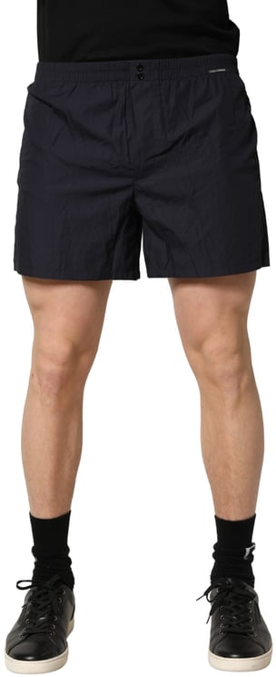 Dolce & Gabbana Dolce & Gabbana Black Cotton Elastic Waist Swim Shorts Swimwear