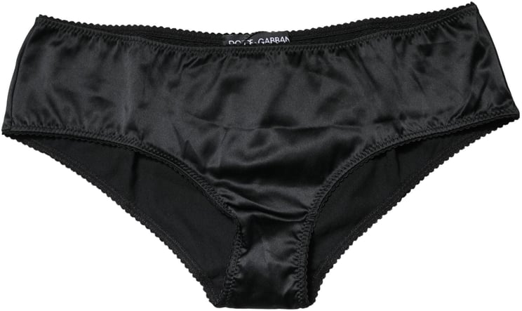 Dolce & Gabbana Dolce & Gabbana Black Silk Stretch Mid Waist Brief Panty Underwear