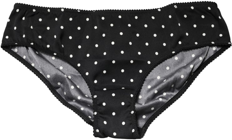 Dolce & Gabbana Dolce & Gabbana Black Polka Dots Mid Waist Brief Panty Underwear