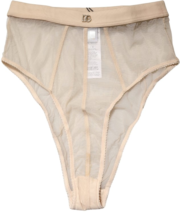 Dolce & Gabbana Dolce & Gabbana Beige Silk Blend High Waist Brief Panty Underwear