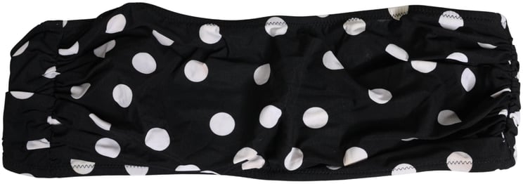 Dolce & Gabbana Dolce & Gabbana Black White Polka Dot Bandeau Beachwear Swimwear