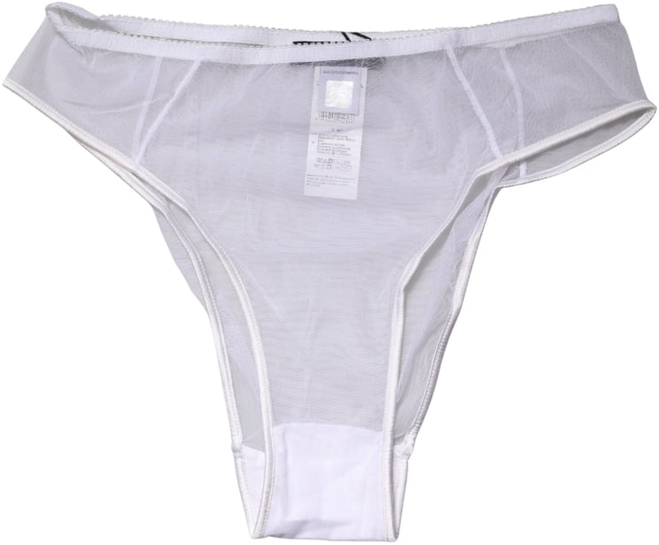 Dolce & Gabbana Dolce & Gabbana White Sheer Silk Stretch High Brief Underwear