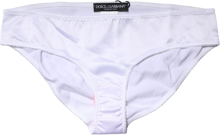 Dolce & Gabbana Dolce & Gabbana White Silk Stretch Mid Waist Brief Panty Underwear