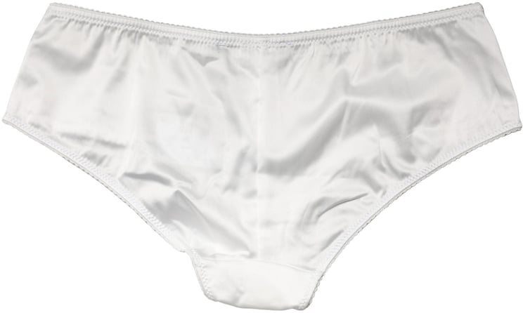 Dolce & Gabbana Dolce & Gabbana White Silk Stretch Mid Waist Brief Panty Underwear