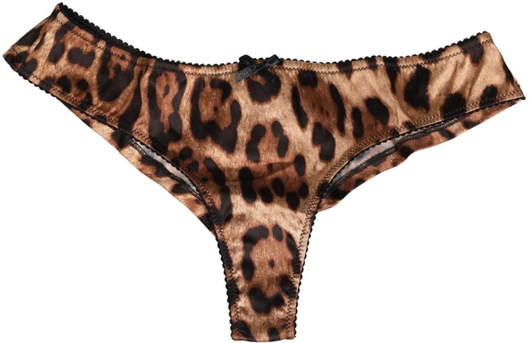 Dolce & Gabbana Dolce & Gabbana Black Brown Leopard Mid Waist Brief Panty Underwear