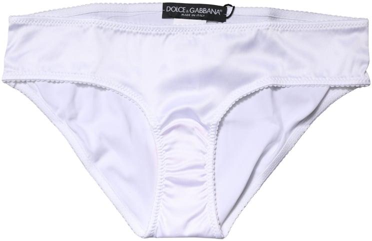 Dolce & Gabbana Dolce & Gabbana White Silk Stretch Mid Waist Brief Panty Underwear