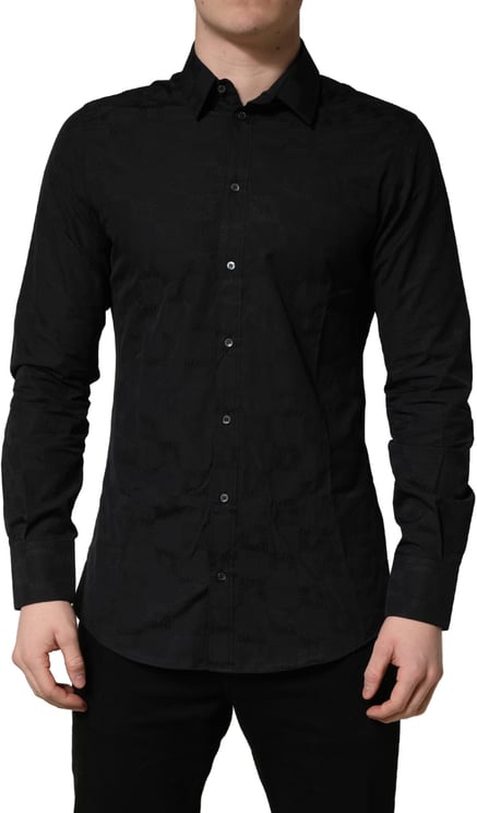 Dolce & Gabbana Dolce & Gabbana Black MARTINI Cotton Slim Dress Formal Shirt