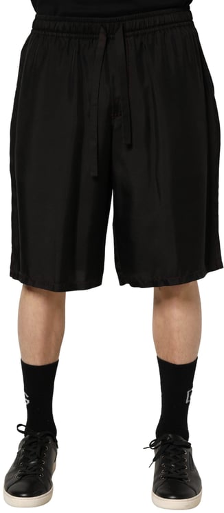 Dolce & Gabbana Dolce & Gabbana Black Silk Drawstring Men Bermuda Shorts