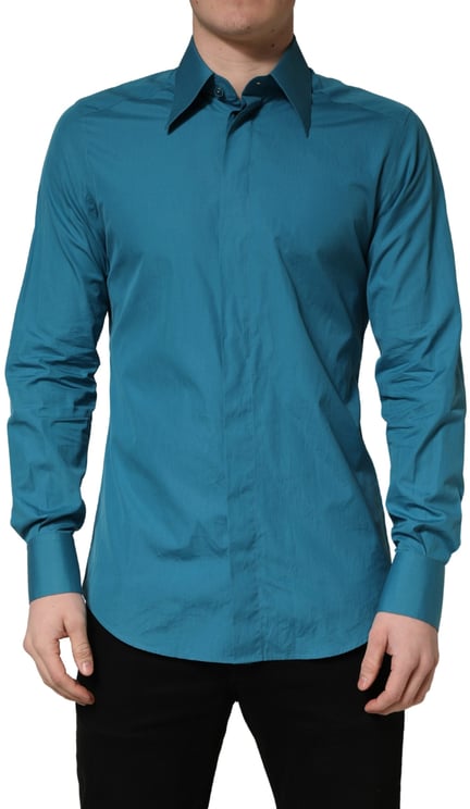 Dolce & Gabbana Dolce & Gabbana Blue SARTORIA Long Sleeve Cotton Dress Shirt