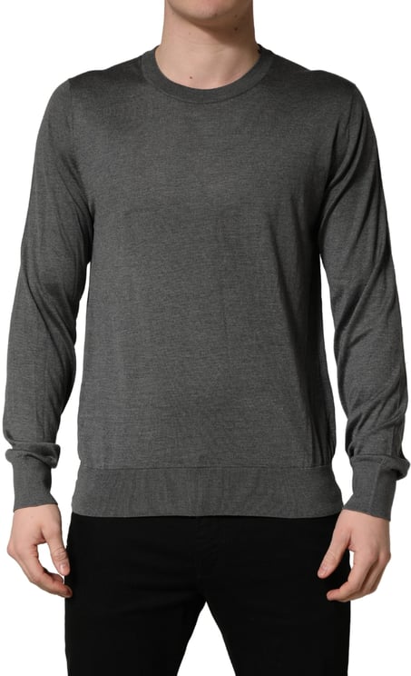 Dolce & Gabbana Dolce & Gabbana Gray Long Sleeves Crew Neck Pullover Sweater