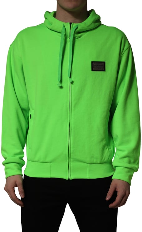 Dolce & Gabbana Dolce & Gabbana Green FullZip Fleece HoodedSweatshirt Sweater