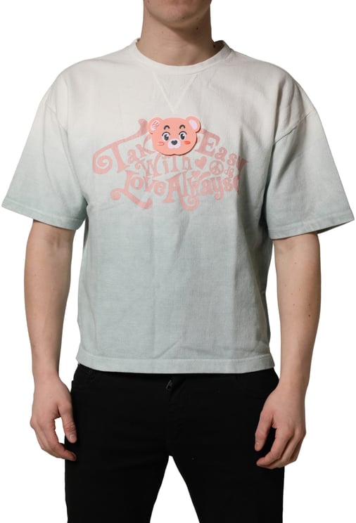 Dolce & Gabbana Dolce & Gabbana Green Tie-Dye Graphic Print Cotton Crewneck T-shirt