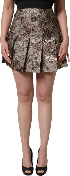 Dolce & Gabbana Dolce & Gabbana Multicolor Floral Jacquard A-LineMini Skirt