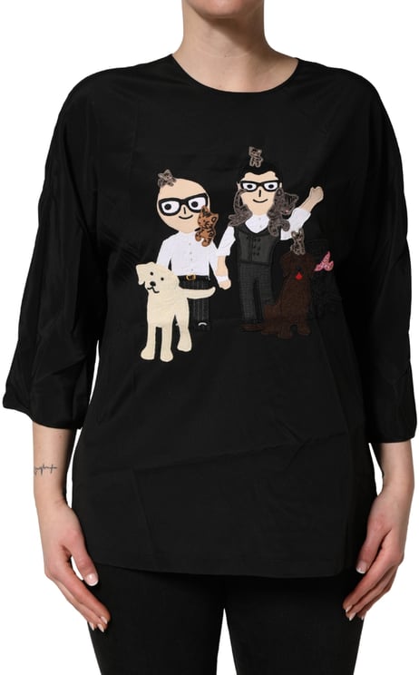 Dolce & Gabbana Dolce & Gabbana Black #dgfamily Silk Blouse Top