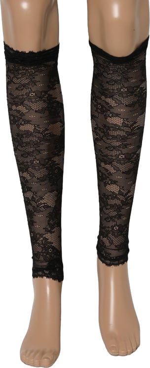 Dolce & Gabbana Dolce & Gabbana Black Floral Lace Nylon Stretch Knee Socks