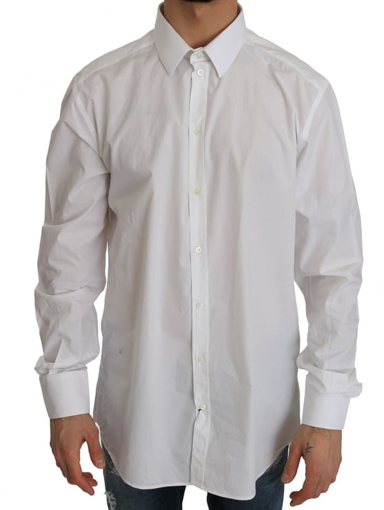 Dolce & Gabbana Dolce & Gabbana White 100% Cotton GOLD Slim Dress Shirt