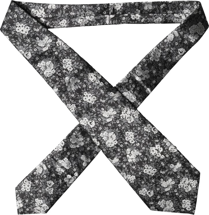 Dolce & Gabbana Dolce & Gabbana Black White Floral Silk Adjustable Women Necktie Tie