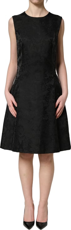 Dolce & Gabbana Dolce & Gabbana Black Floral Jacquard Sleeveless A-line Dress