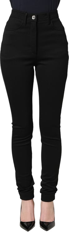 Dolce & Gabbana Dolce & Gabbana Black Nylon Stretch Skinny High Waist Pants