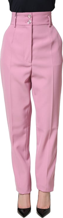 Dolce & Gabbana Dolce & Gabbana Pink High Waisted Polyester Trouser Pants