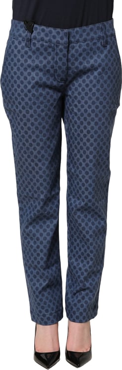 Dolce & Gabbana Dolce & Gabbana Blue Polka Dotted Slim Fit Capri Denim Jeans