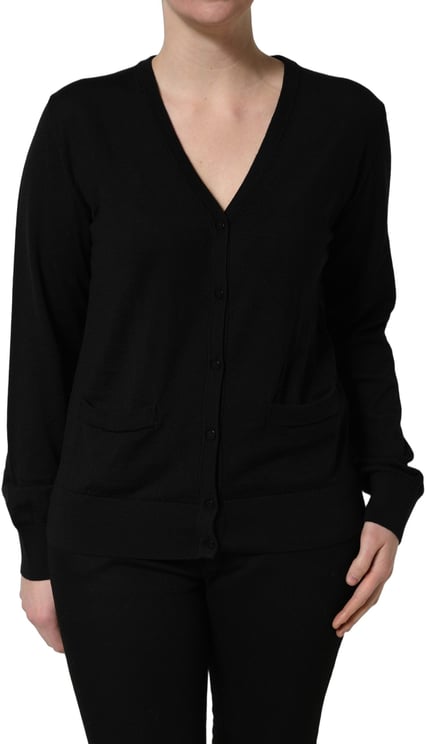 Dolce & Gabbana Dolce & Gabbana Black Wool Knit Button Cardigan Sweater