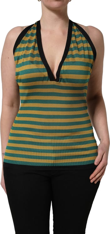 Dolce & Gabbana Dolce & Gabbana Multicolor Stripes Wool Knit Halter Tank Top