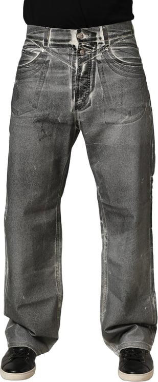 Dolce & Gabbana Dolce & Gabbana Grey Washed Mid Waist Straight Denim Jeans