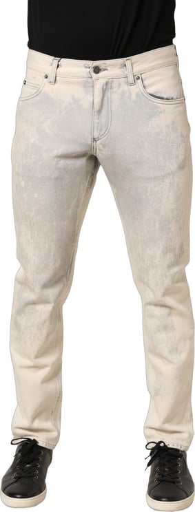 Dolce & Gabbana Dolce & Gabbana Beige Tie Dye Cotton Straight Men Denim Jeans