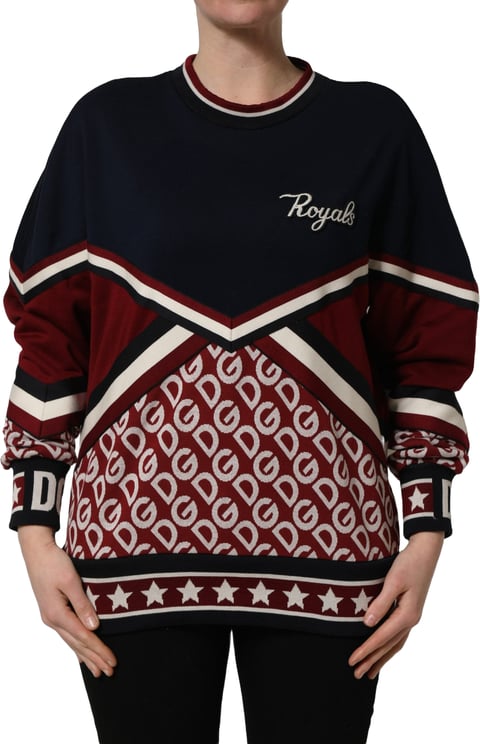 Dolce & Gabbana Dolce & Gabbana Blue Red Paneled 'Royals' Patch Sweatshirt Sweater