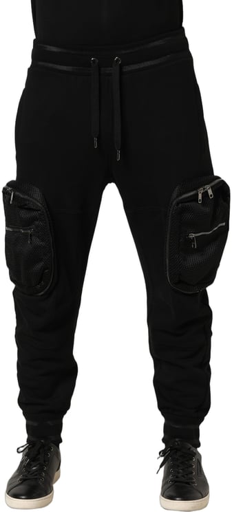 Dolce & Gabbana Dolce & Gabbana Black Mid Waist Cargo Jogger Sweatpants Pants