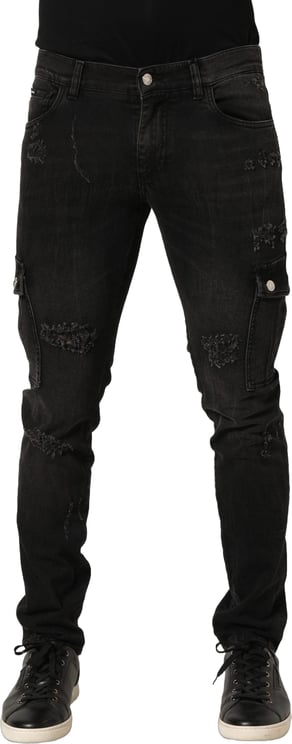 Dolce & Gabbana Dolce & Gabbana Black Distressed Cargo Cotton Men Denim Jeans
