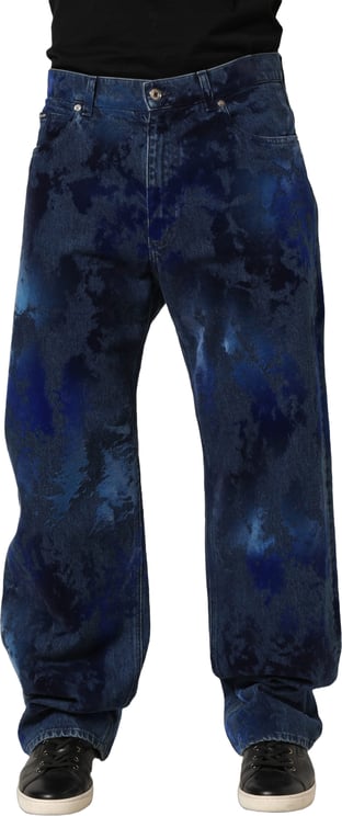 Dolce & Gabbana Dolce & Gabbana Blue Tie Dye Cotton Men Straight Denim Jeans