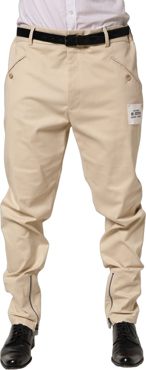 Dolce & Gabbana Dolce & Gabbana Beige Re-Editon Mid Waist Tapered Men Pants
