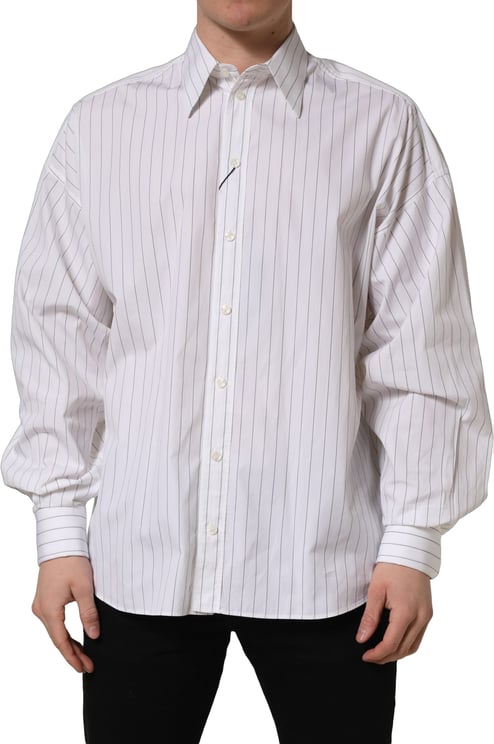 Dolce & Gabbana Dolce & Gabbana White Stripes Cotton Men Formal Dress Shirt