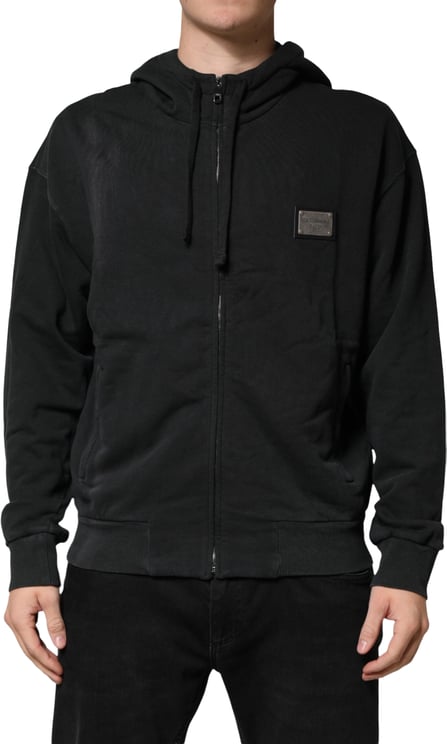 Dolce & Gabbana Dolce & Gabbana Black Full Zip Hooded Men Sweatshirt Sweater