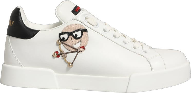 Dolce & Gabbana Dolce & Gabbana White Patch Calfskin Nappa Portofino Sneakers Shoes