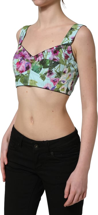 Dolce & Gabbana Dolce & Gabbana Multicolor Floral Cropped Bustier Tank Top