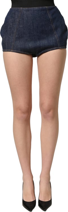 Dolce & Gabbana Dolce & Gabbana Blue Cotton High Waist Denim Hotpants Shorts
