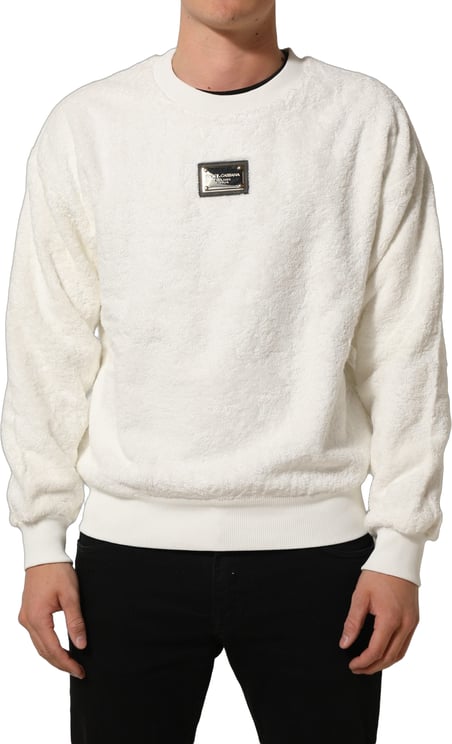 Dolce & Gabbana Dolce & Gabbana White LogoPlaque CrewNeck Sweatshirt Sweater