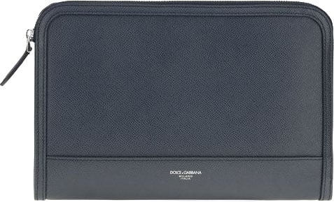 Dolce & Gabbana Dolce & Gabbana Blue Calf Leather Bos Taurus Clutch Bag