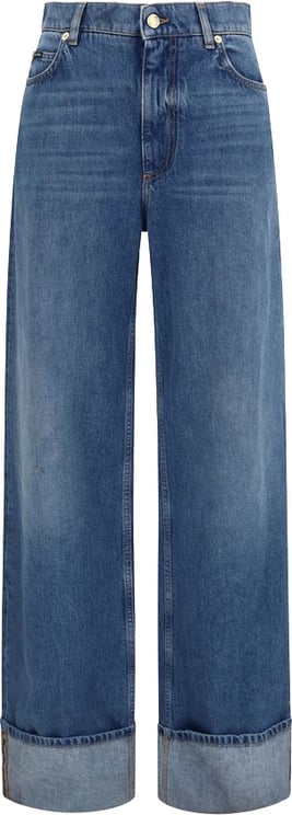 Dolce & Gabbana Dolce & Gabbana Blue Cotton Straight-Leg Jeans